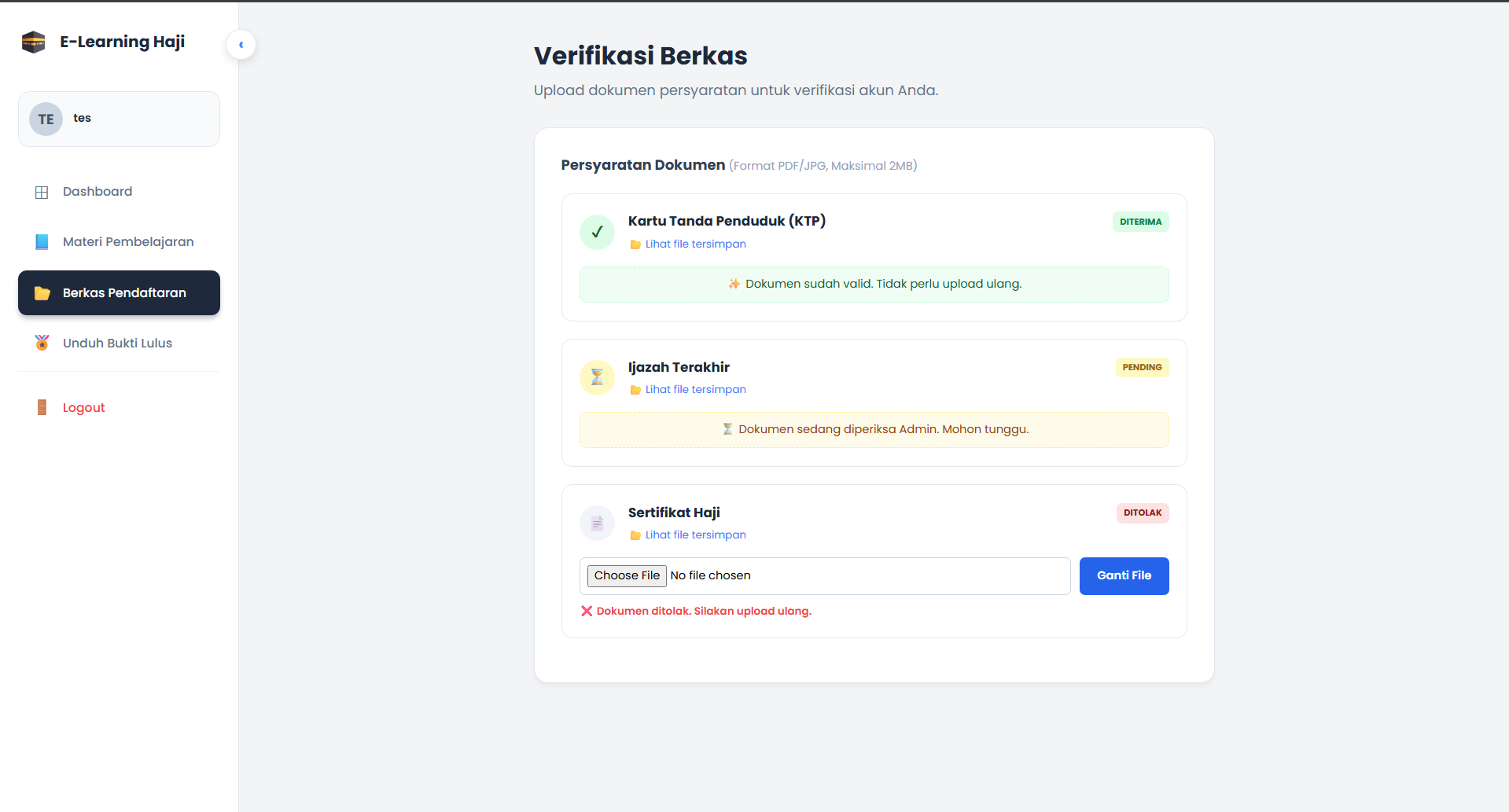 Langkah 4 Dashboard Verified